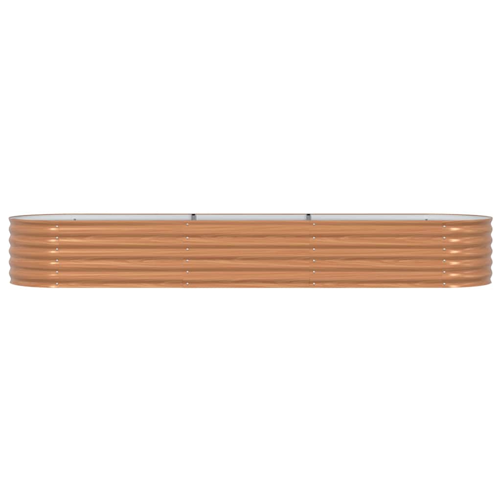 Letto rialzato da giardino Marrone 320 x 80 x 44 cm Acciaio