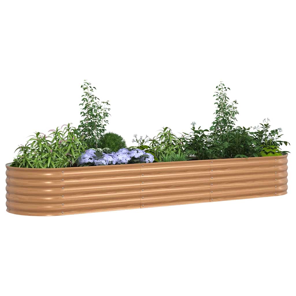 Letto rialzato da giardino Marrone 320 x 80 x 44 cm Acciaio