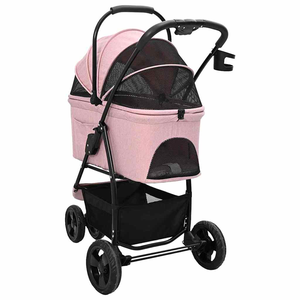Passeggino pieghevole per animali Rosa 78 x 54 x 101 cm