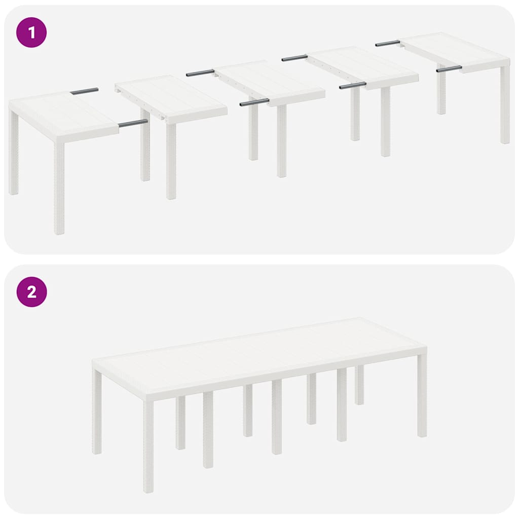 Tavolo da Giardino Bianco 250 x 100 x 73 cm polyrattan | homemem39
