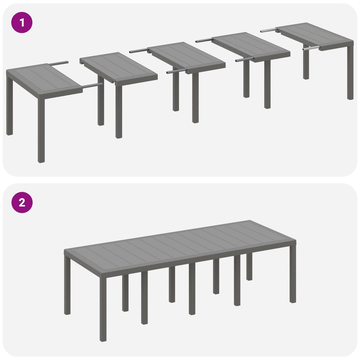 Set da Pranzo per Giardino 9 pz Bianco Polipropilene | homemem39
