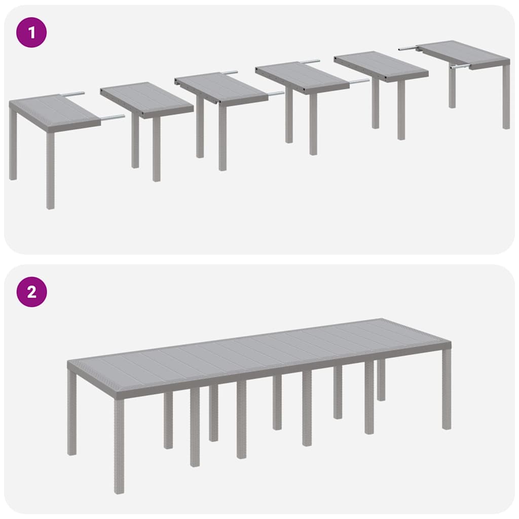 Set da Pranzo per Giardino 11 pcs Grigio chiaro e crema - homemem39