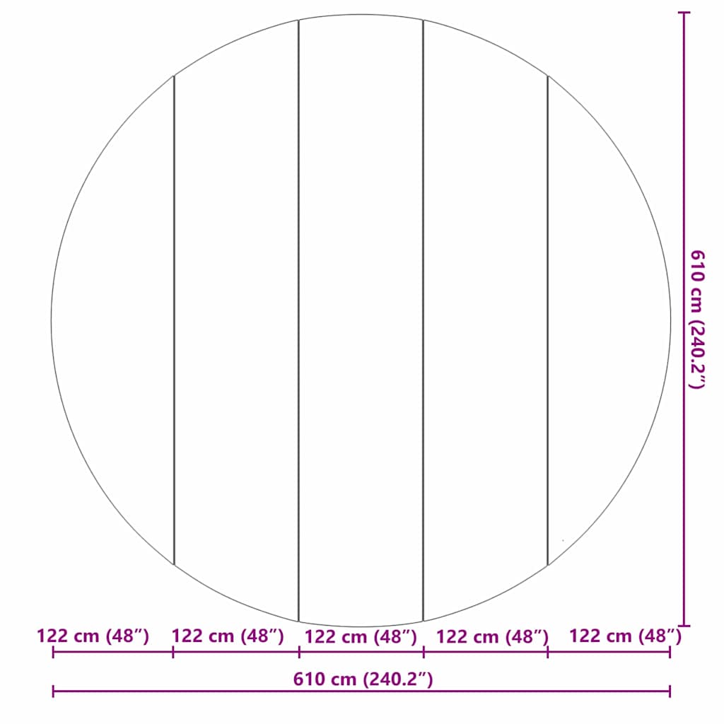 Telo per Fondo Piscina Grigio chiaro Ø 610 cm