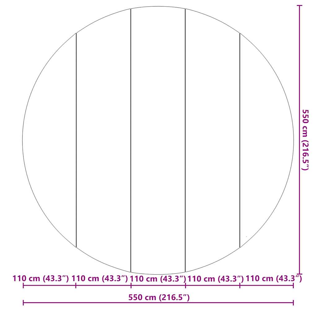 Telo per Fondo Piscina Nero Ø 550 cm Geotessile in Poliestere