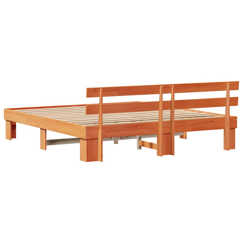 Struttura del letto Marrone 200 x 200 cm Legno massello di pino