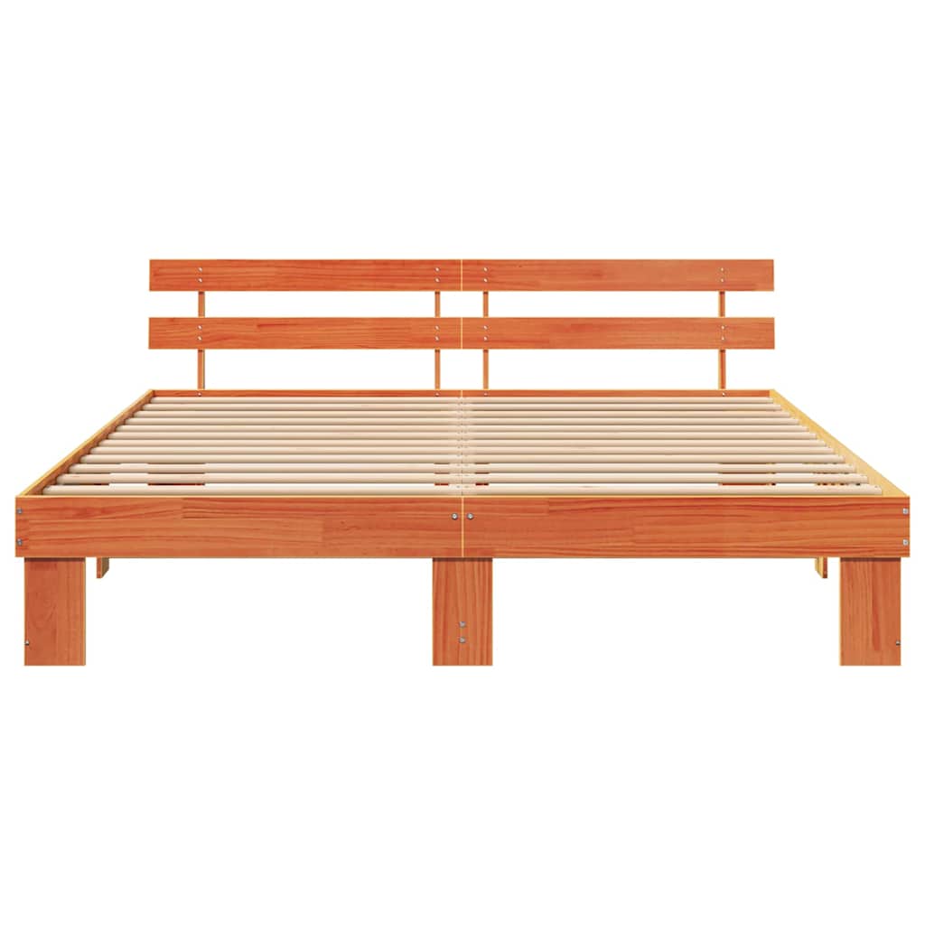 Struttura del letto Marrone 200 x 200 cm Legno massello di pino