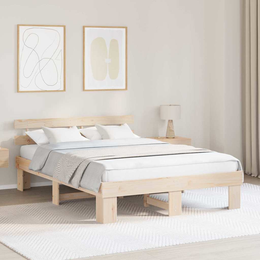 Struttura del letto Marrone 140 x 200 cm Legno massello di pino