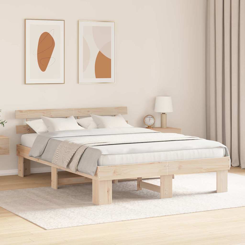 Struttura del letto Marrone 140 x 200 cm Legno massello di pino