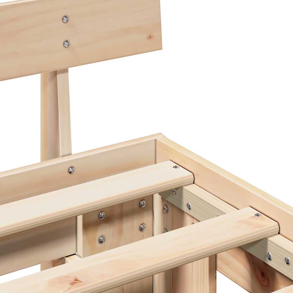 Struttura del letto Marrone 140 x 190 cm Legno massello di pino