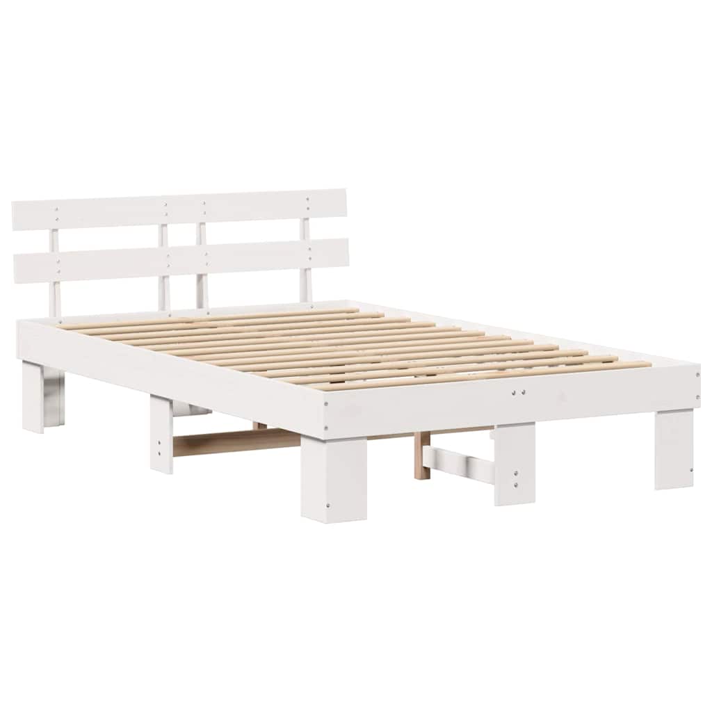 Struttura del letto Bianco 135 x 190 cm Legno massello di pino
