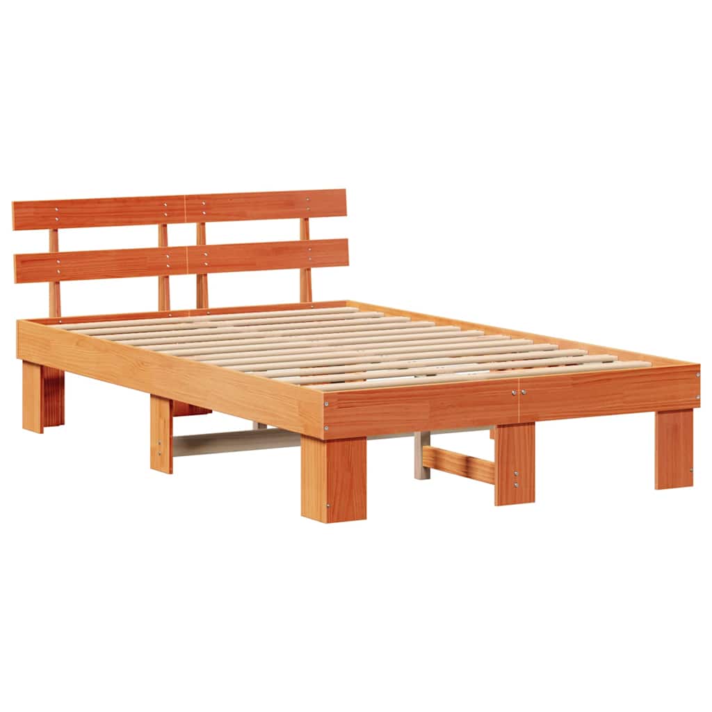 Struttura del letto Marrone 135 x 190 cm Legno massello di pino