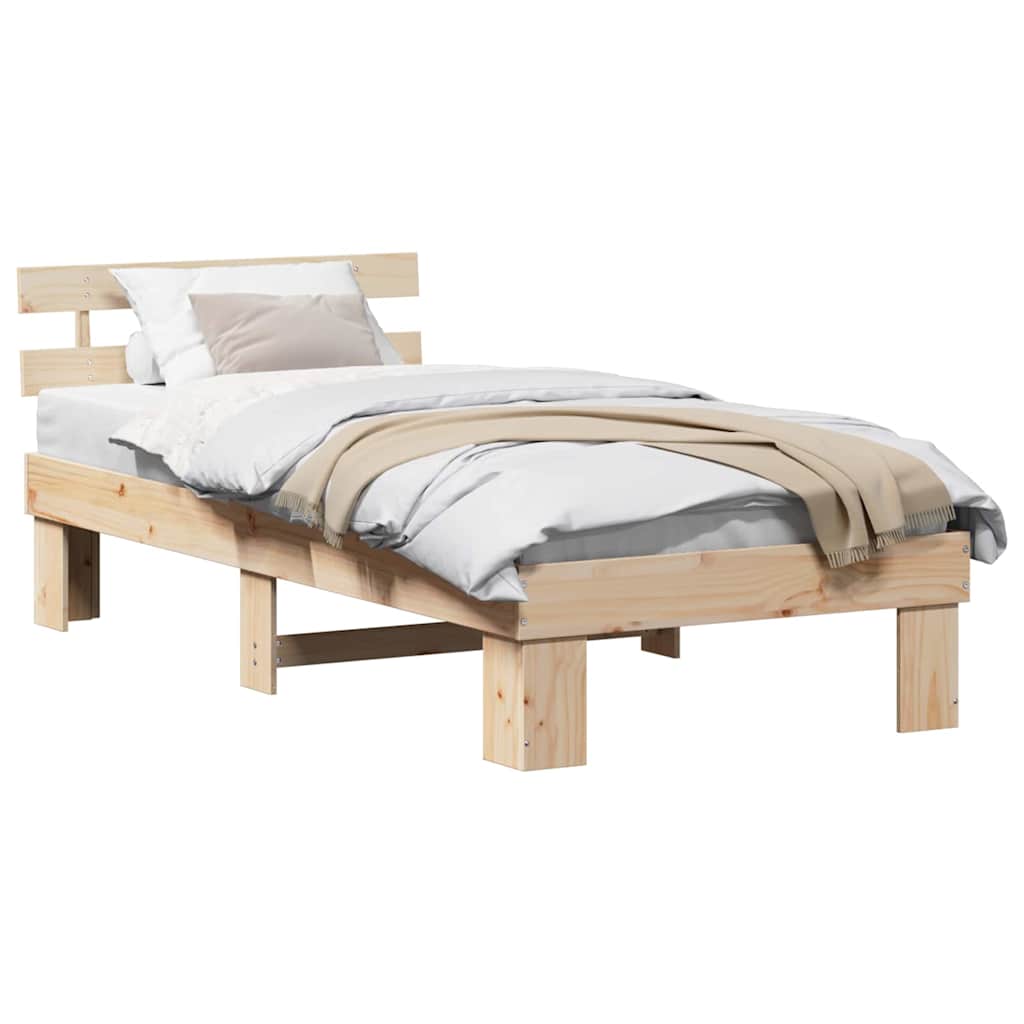 Struttura del letto Marrone 100 x 200 cm Legno massello di pino