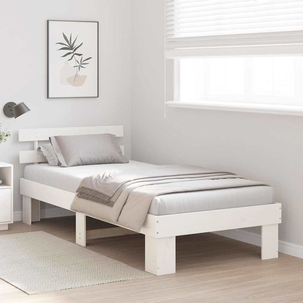 Struttura del letto Bianco 90 x 190 cm Legno massello di pino