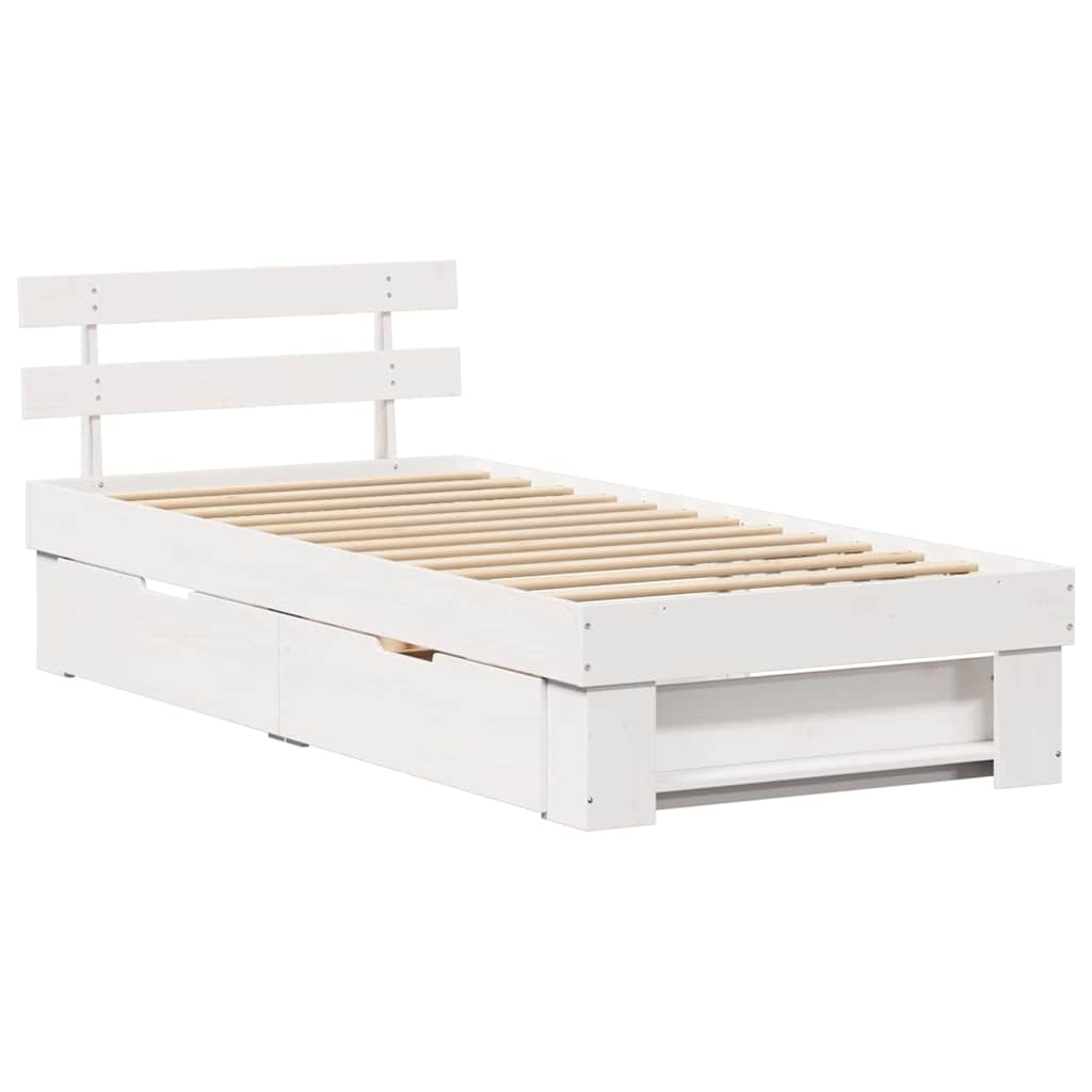 Struttura del letto Bianco 100 x 200 cm Legno di pino massello