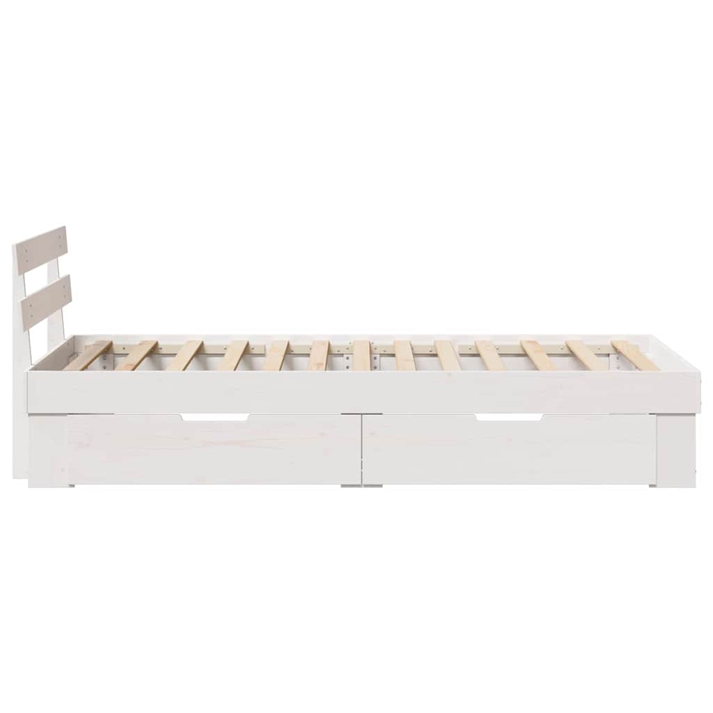 Struttura del letto Bianco 100 x 200 cm Legno di pino massello