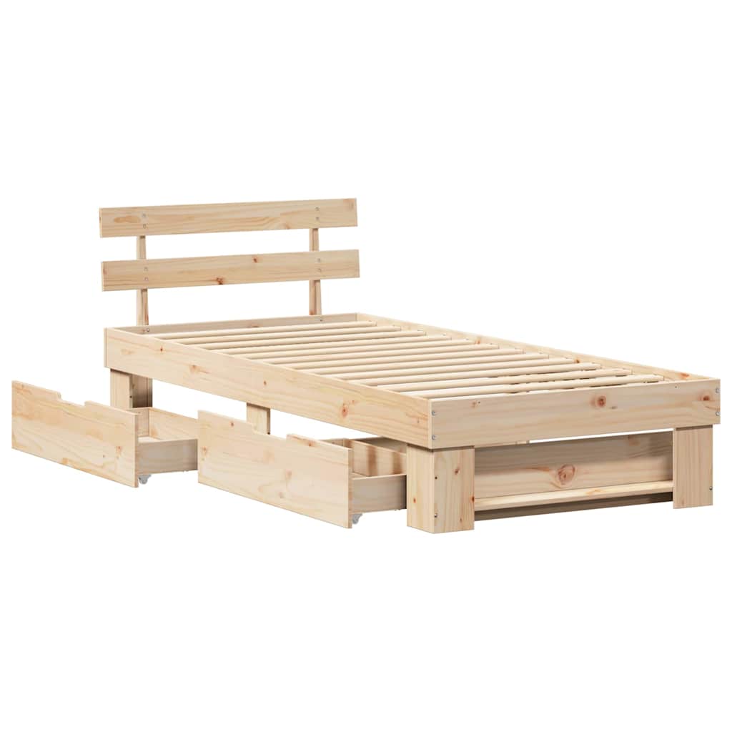 Struttura del letto Marrone 90 x 200 cm Legno di pino massello