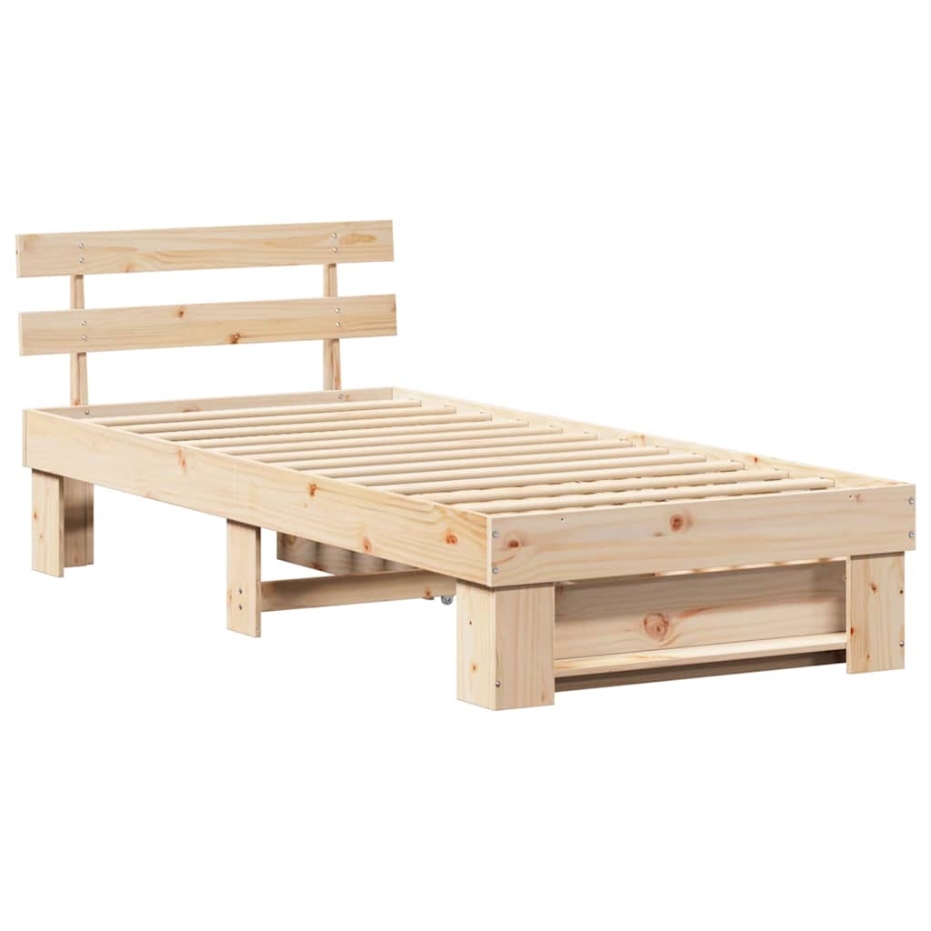 Struttura del letto Marrone 90 x 200 cm Legno di pino massello