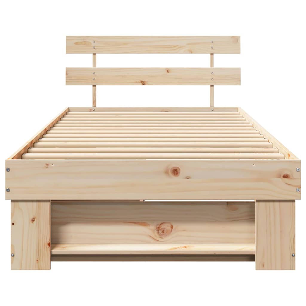 Struttura del letto Marrone 90 x 200 cm Legno di pino massello
