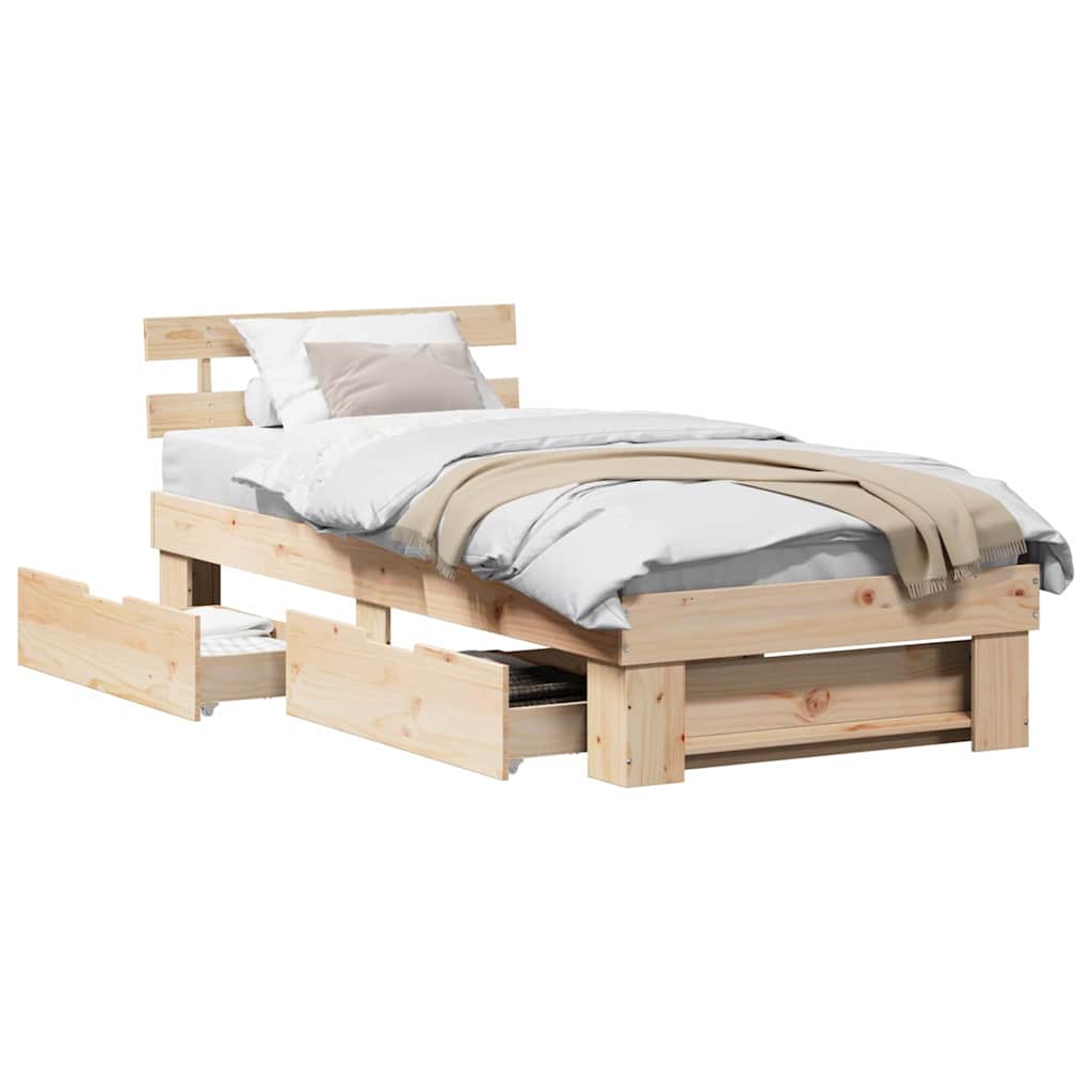 Struttura del letto Marrone 80 x 200 cm Legno di pino massello