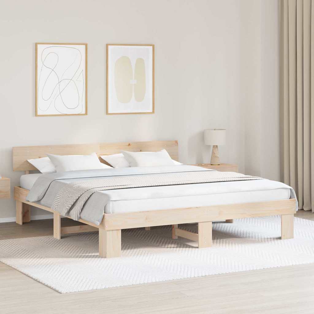 Struttura del letto Marrone 180 x 200 cm Legno di pino massello
