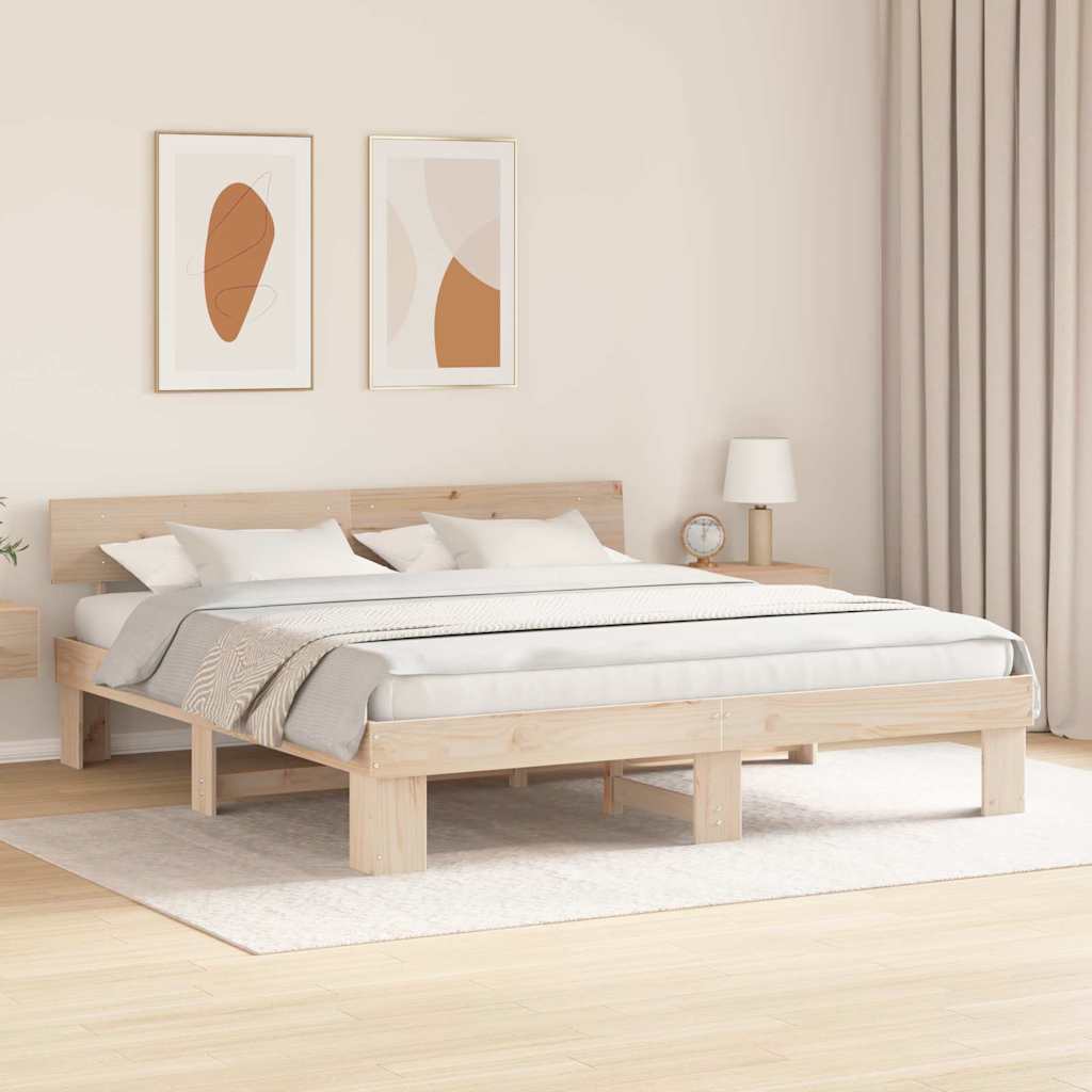 Struttura del letto Marrone 180 x 200 cm Legno di pino massello