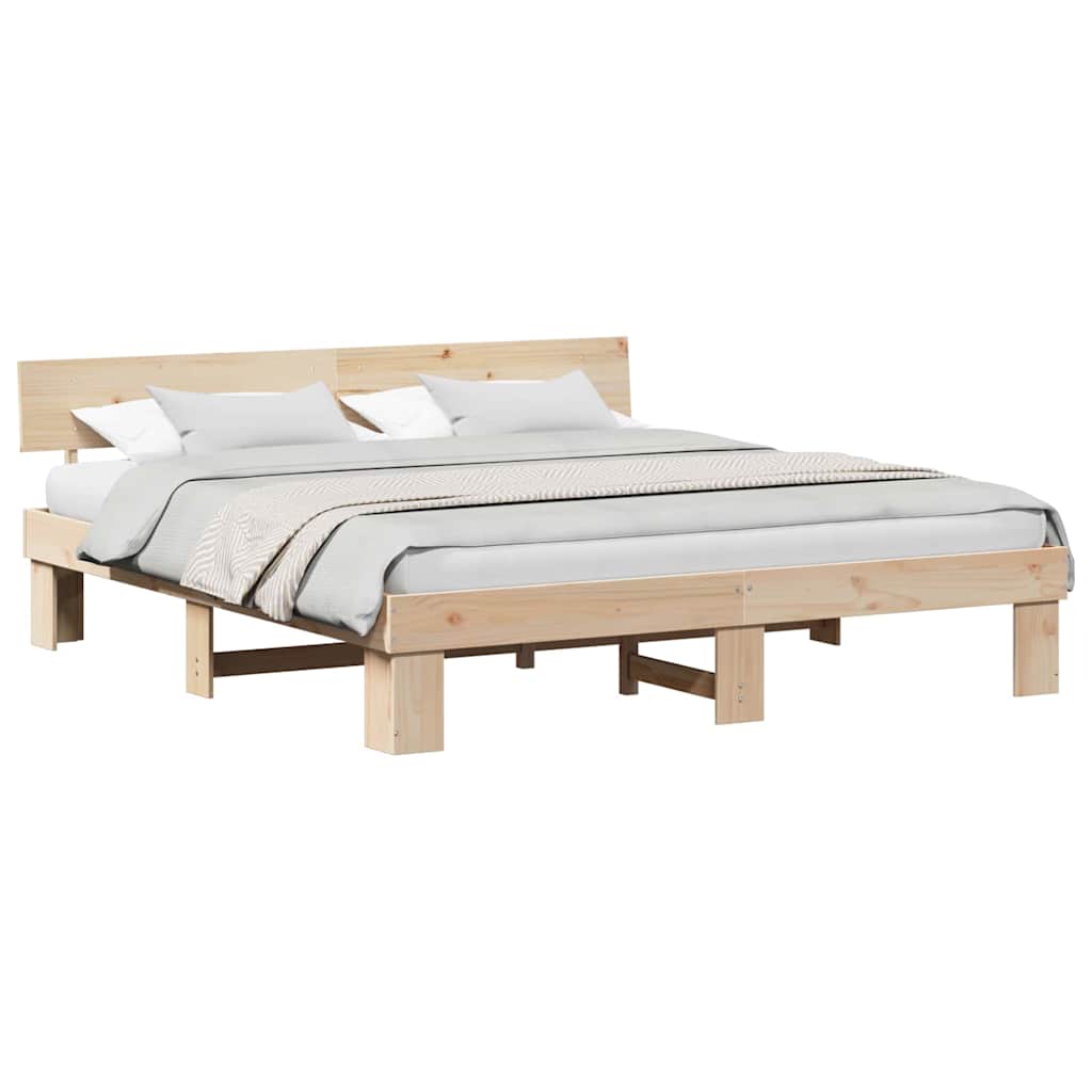 Struttura del letto Marrone 180 x 200 cm Legno di pino massello