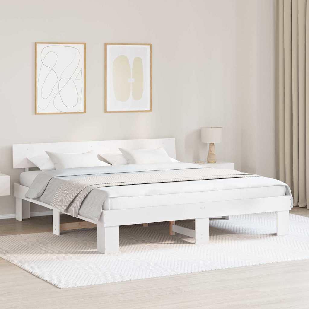 Struttura del letto Bianco 180 x 200 cm Legno di pino massello