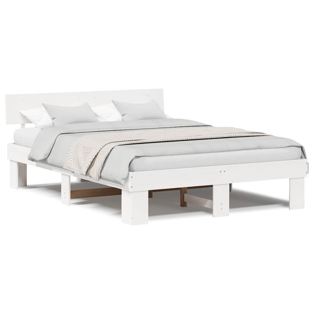 Struttura del letto Bianco 150 x 200 cm Legno di pino massello