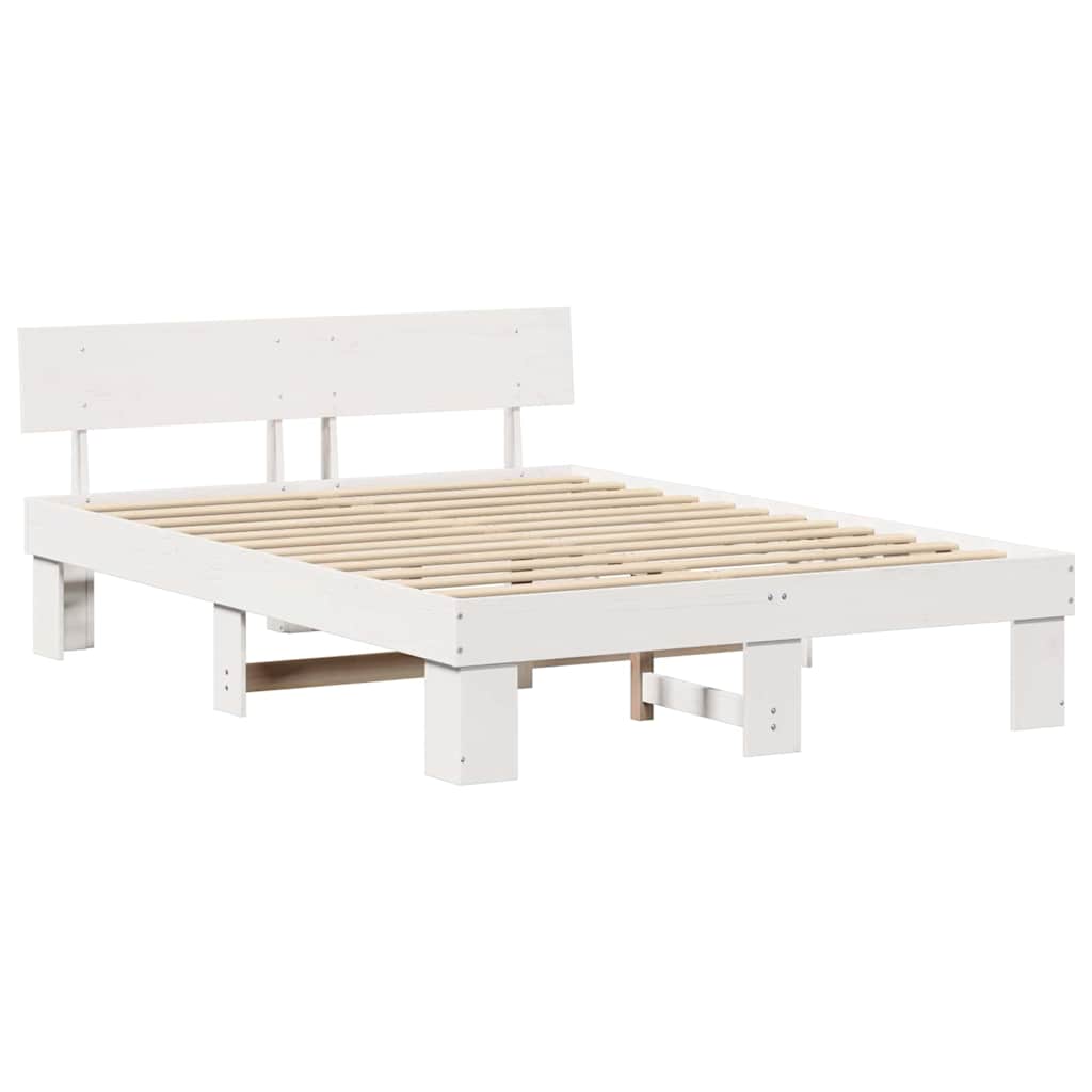 Struttura del letto Bianco 140 x 200 cm Legno di pino massello