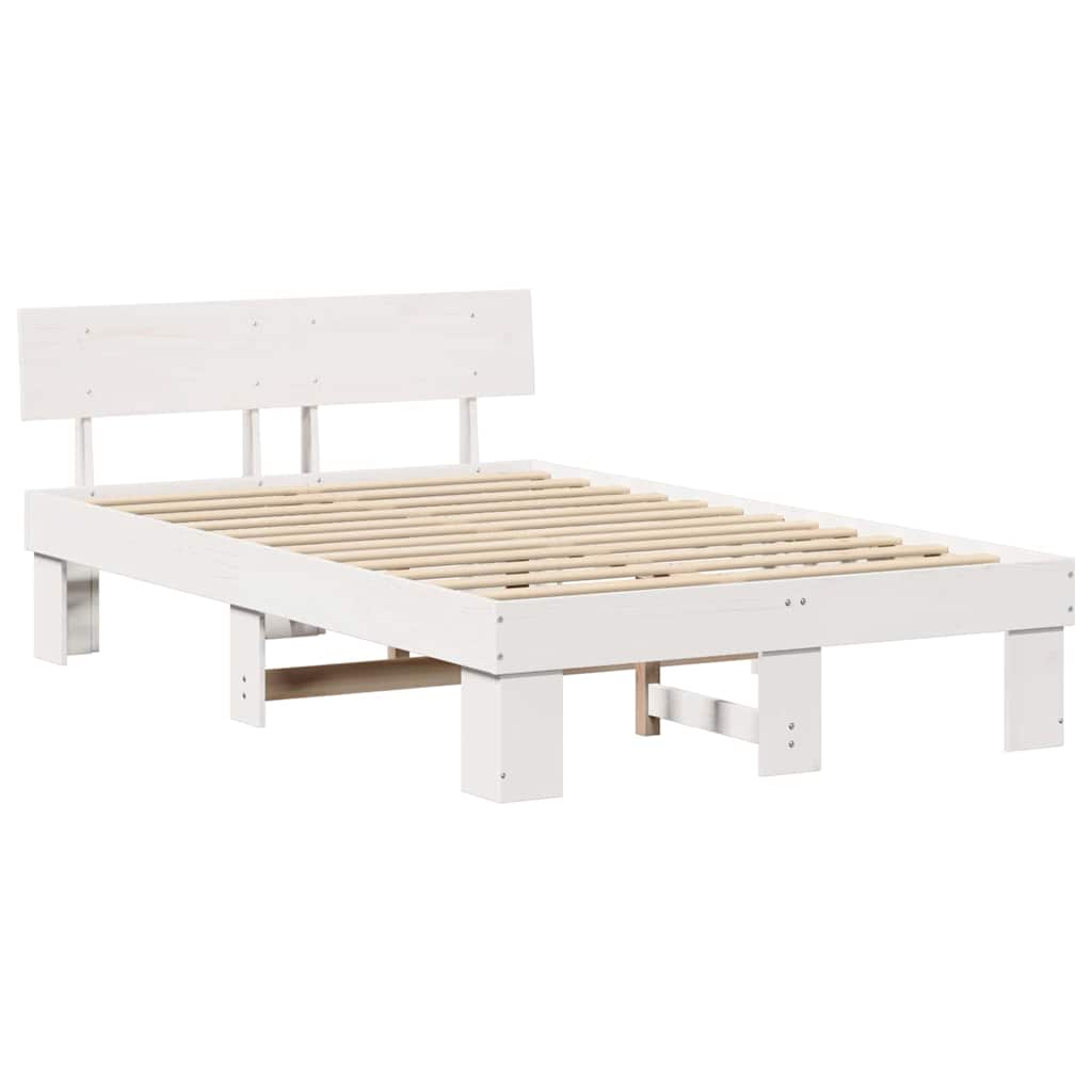 Struttura del letto Bianco 140 x 190 cm Legno di pino massello