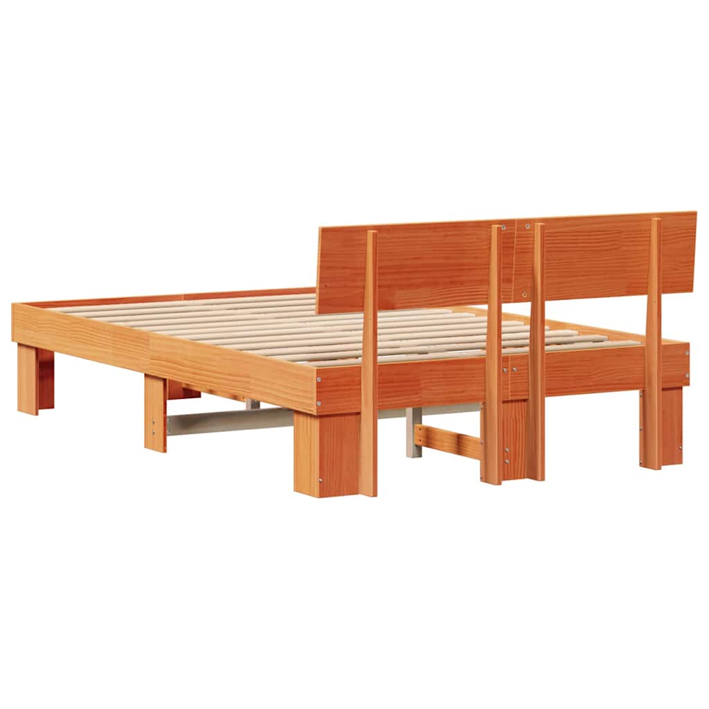 Struttura del letto con testiera Cera marrone 140 x 190 cm