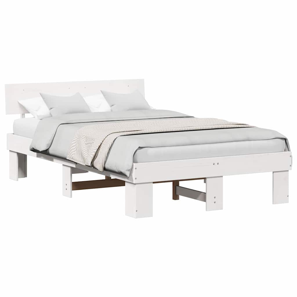 Struttura del letto Bianco 120 x 190 cm Legno di pino massello