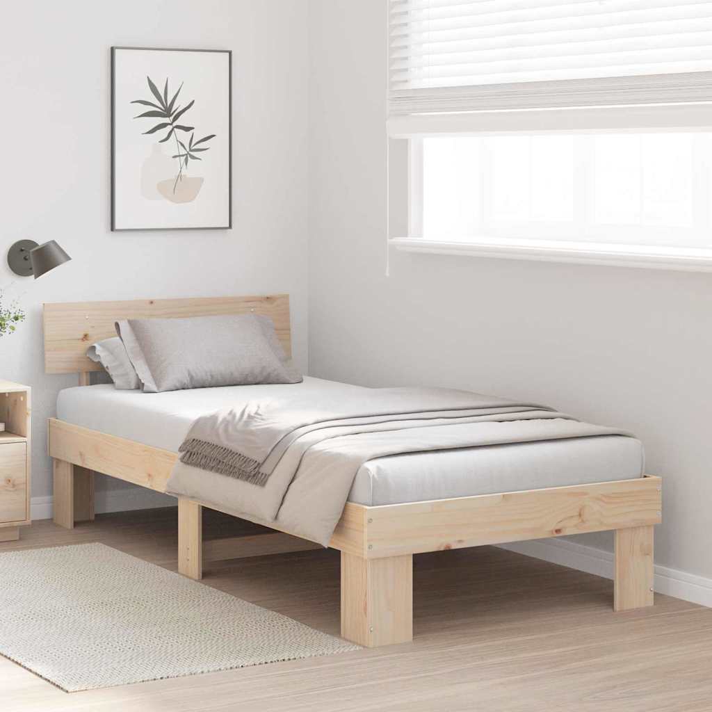 Struttura del letto Marrone 100 x 200 cm Legno di pino massello