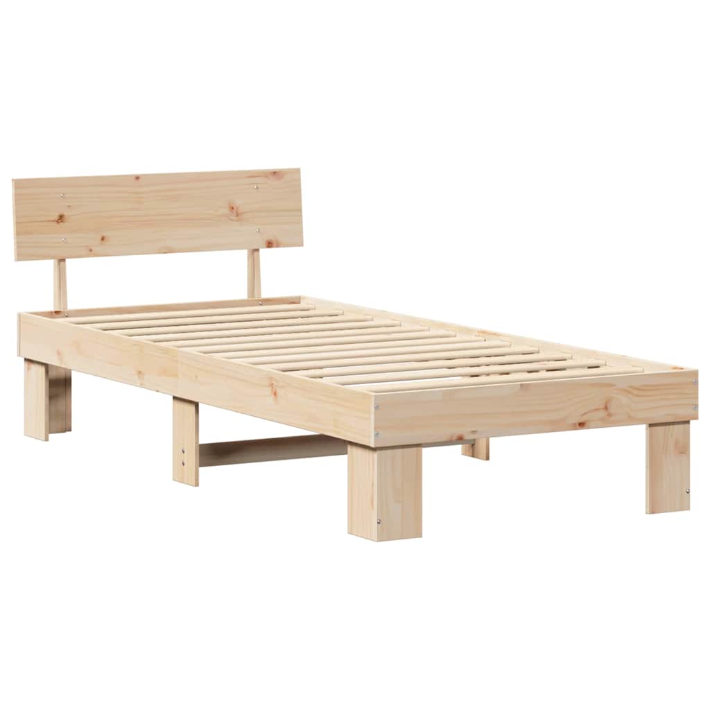 Struttura del letto Marrone 100 x 200 cm Legno di pino massello