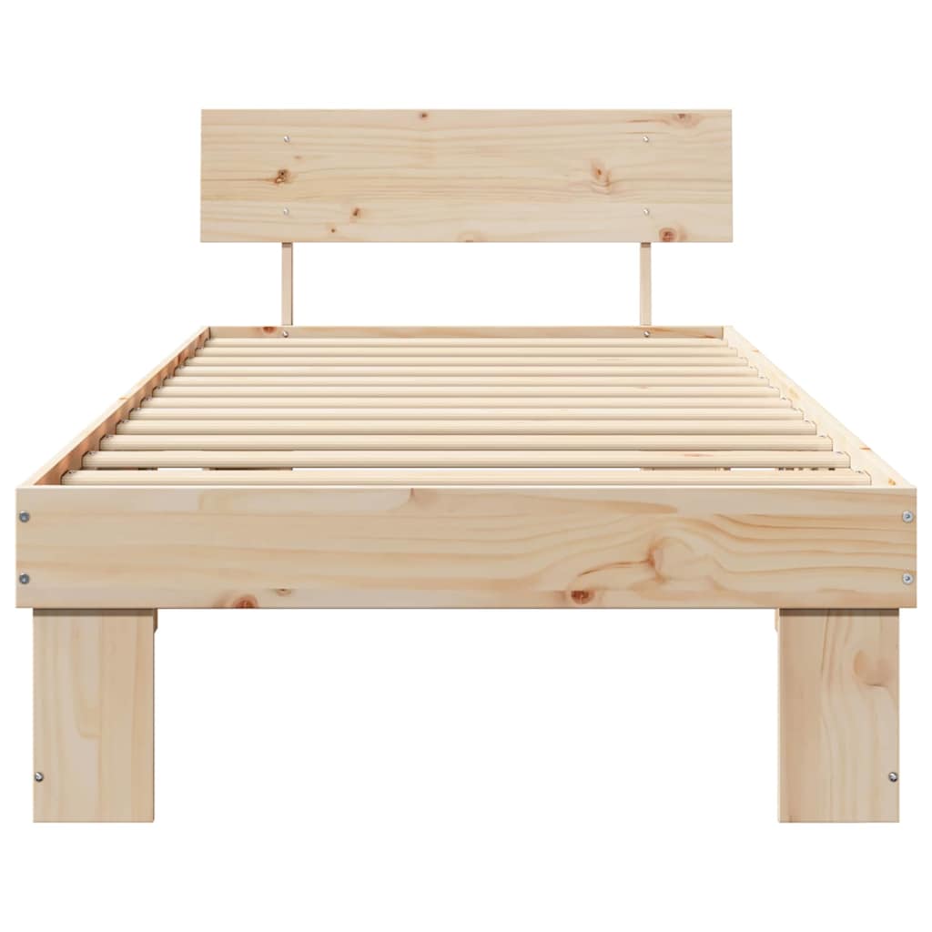Struttura del letto Marrone 100 x 200 cm Legno di pino massello