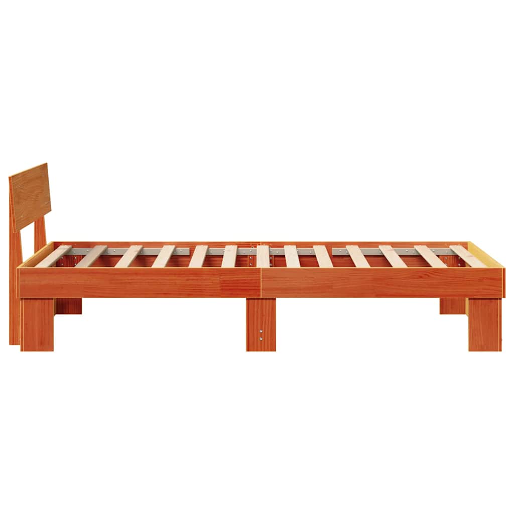Struttura del letto con testiera Cera marrone 90 x 200 cm