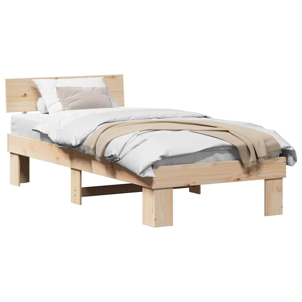 Struttura del letto Marrone 90 x 190 cm Legno di pino massello