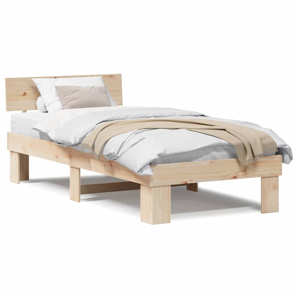Struttura del letto Marrone 75 x 190 cm Legno di pino massello