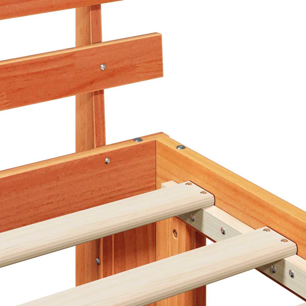Struttura del letto Marrone 200 x 200 cm Legno massello di pino