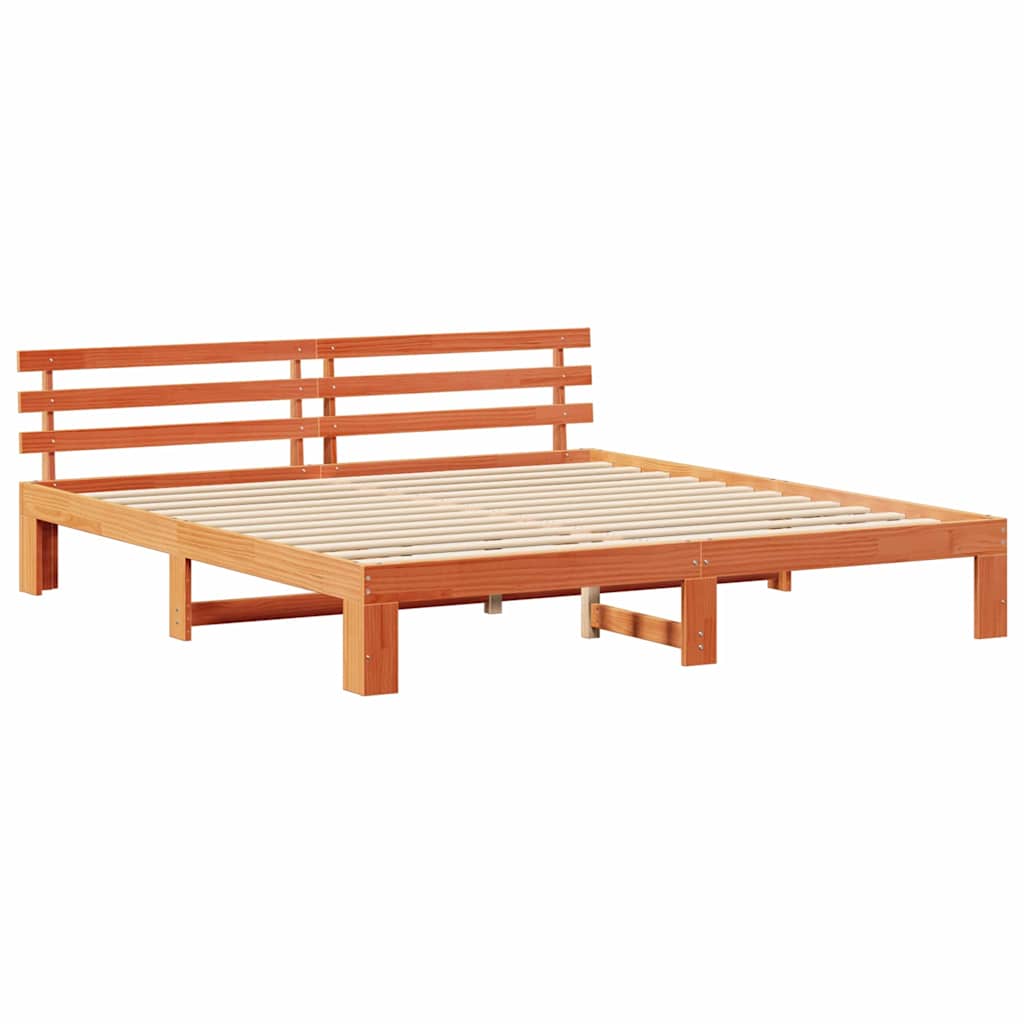 Struttura del letto Marrone 200 x 200 cm Legno massello di pino