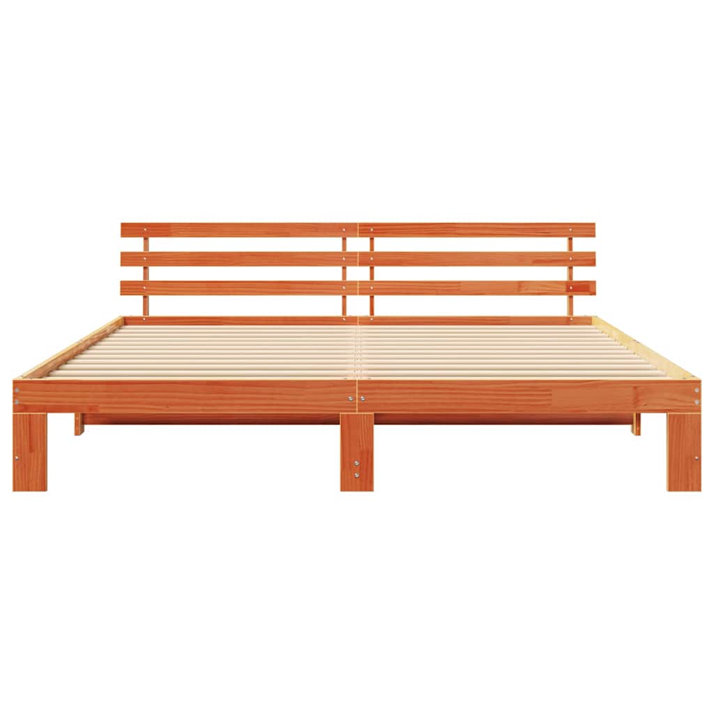 Struttura del letto Marrone 200 x 200 cm Legno massello di pino
