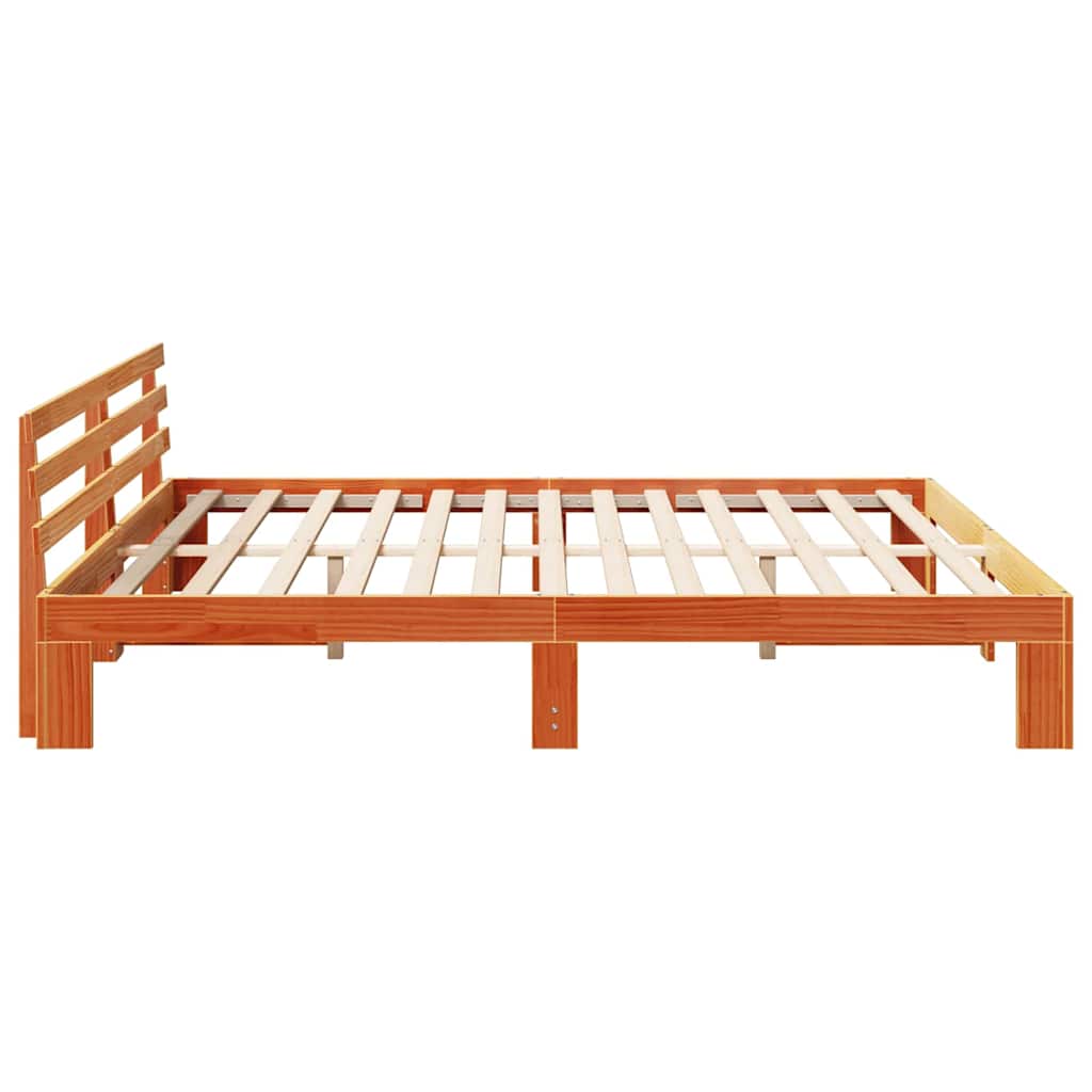 Struttura del letto Marrone 200 x 200 cm Legno massello di pino