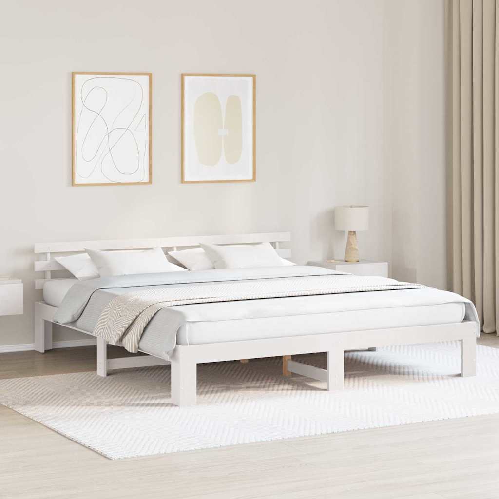 Struttura del letto Bianco 180 x 200 cm Legno massello di pino
