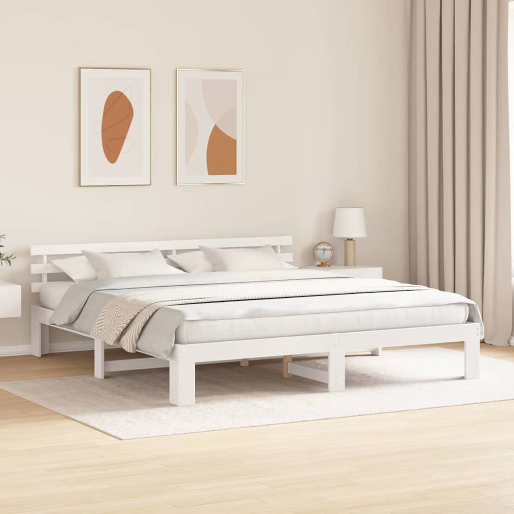 Struttura del letto Bianco 180 x 200 cm Legno massello di pino