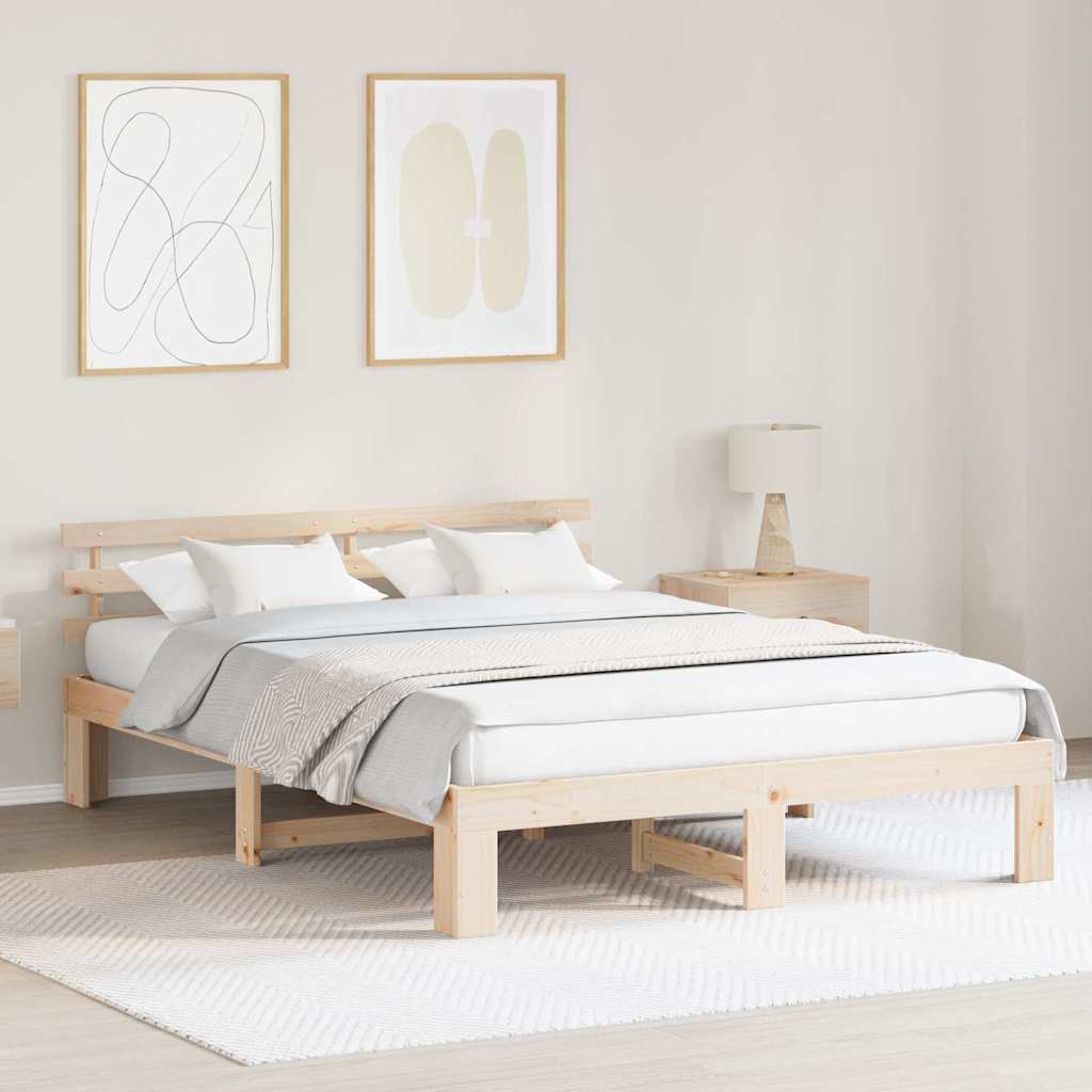 Struttura del letto Marrone 140 x 200 cm Legno massello di pino