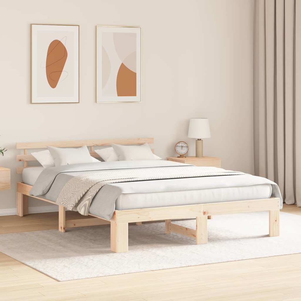 Struttura del letto Marrone 140 x 200 cm Legno massello di pino