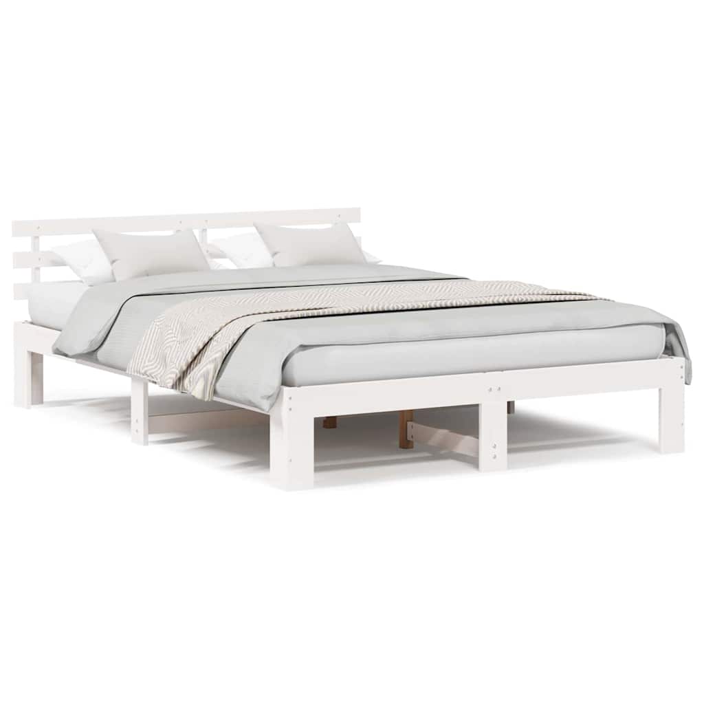Struttura del letto Bianco 140 x 200 cm Legno massello di pino