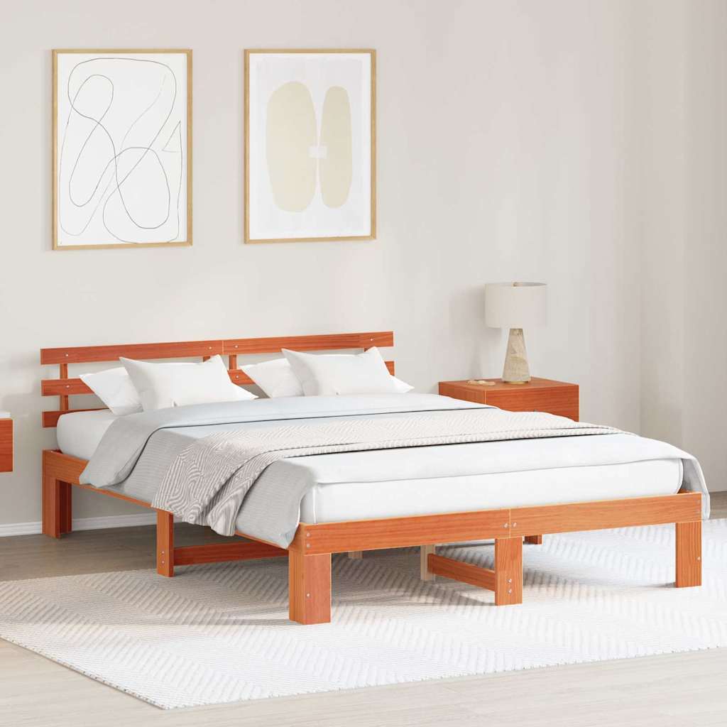 Struttura del letto Marrone 140 x 200 cm Legno massello di pino