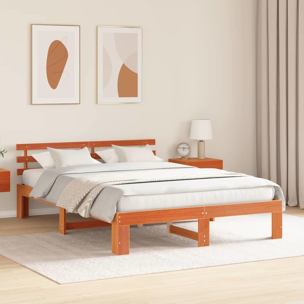 Struttura del letto Marrone 140 x 200 cm Legno massello di pino