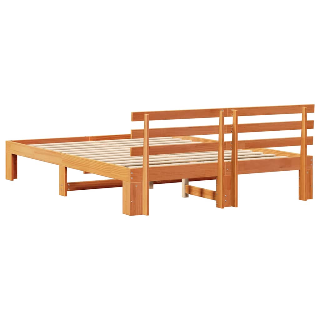 Struttura del letto Marrone 140 x 200 cm Legno massello di pino